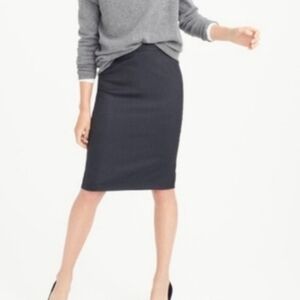 J. Crew Navy Pinstripe Gray No 2 Pencil Skirt
